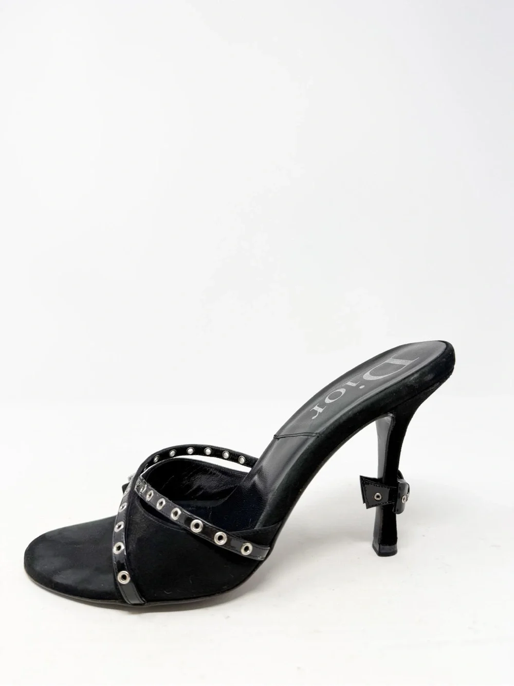 Vintage Christian Dior John Galliano Bondage Black Sandal Mules Size EU 38.5